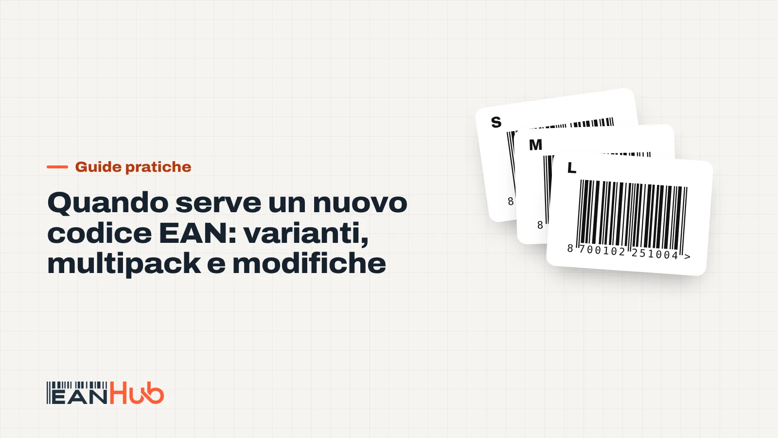 Pile di confezioni in varianti di colore diverse, ognuna con il proprio codice a barre
