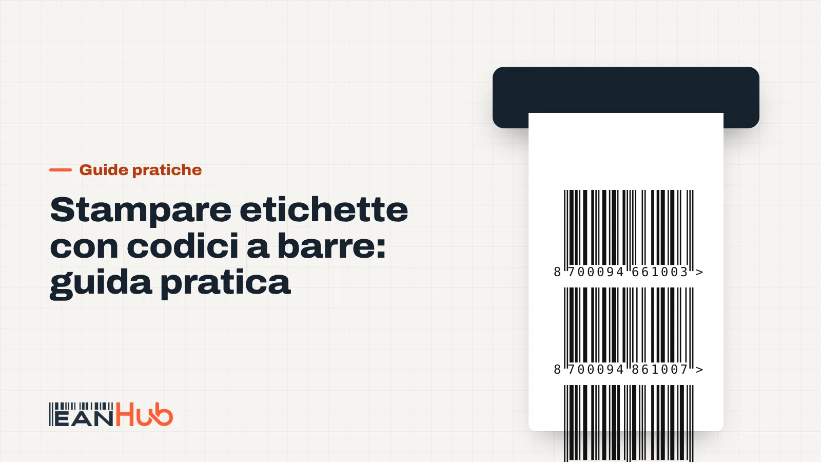 Stampante termica che stampa un rotolo di etichette con codice a barre EAN-13